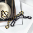 Necklace with natural multi-colored amber from the Baltic Sea olive, length 45 cm