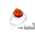 Bague avec ambre cognac naturel de la mer Baltique goutte, en argent rhodié 925