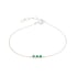 Onyxarmband grün rund natur, 925 Silber rhodiniert, 16 + 3 cm