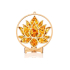 Placa de carregamento flor de lótus em madeira de bétula e âmbar, 20 cm
