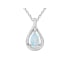 Pendant with natural Australian white opal drop, in 925 rhodium-plated silver