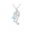 Anhänger mit ovalem Opal und Zirkonoxid, in rhodiniertem Silber 925