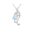 Hanger met ovale opaal en zirkoonoxide, in gerhodineerd zilver 925