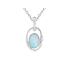 Colgante con ópalo blanco natural de Australia ovalado, en plata 925 rodiada