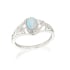 Anillo con ópalo blanco natural de Australia ovalado, en plata 925 rodiada