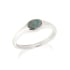 Inel cu opal dublu albastru australian oval, din argint 925 placat cu rodiu