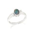 Bague avec opale doublet ovale et oxyde zirconium, en argent rhodié 925