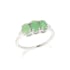 Anel multipedras com esmeralda oval verde natural, em prata 925 banhada a ródio