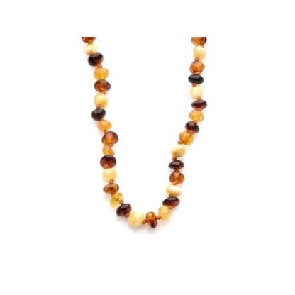 Colar com âmbar natural multicolorido do Mar Báltico, comprimento 120 cm