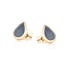 Clous d'oreilles avec opale bleue doublet goutte, en argent doré 925