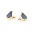 Stud earrings with blue opal doublet drop, in 925 gold plated silver