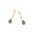 Earrings with blue opal doublet drop, in 925 gold plated silver