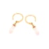 Boucles d'oreilles pendantes glaçon avec quartz rose, en argent 925 doré