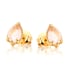 Clous d'oreilles avec quartz rose naturel en goutte, en argent 925 doré