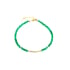 Bracelet with natural green onyx in cube, in gold plated 925 silver, length 15.5+3 cm