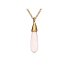 Collier glaçon avec quartz rose naturel, argent 925 doré, 42+3 cm
