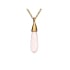 Ice cube necklace with natural rose quartz, 925 silver gold plated , 42+3 cm