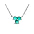 Ketting met ronde natuurlijke groene onyx, in 925 gerhodineerd zilver, lengte 41+3 cm