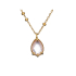 Necklace with natural rose quartz, 925 silver gold plated , 42+3 cm