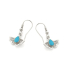 Pendientes de ginkgo con turquesa azul reconstituida, en plata 925 rodiada