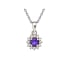 Hanger van amethist en zirkonium, 925 gerhodineerd zilver, diameter 0,8 + 0,4 cm