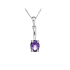 Pendant with purple amethyst, rhodium-plated silver 925, diameter 0.7x1.5+0.8 cm