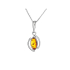 Colgante con ámbar coñac natural, plata 925 rodiada