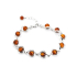 Bracelet with cognac amber, rhodium-plated silver 925, 18+4 cm