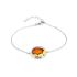 Bracelet with cognac amber, rhodium-plated silver 925, 16+3 cm