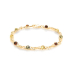 Bracelet avec ambre multicolore, argent 925 doré, 17 cm