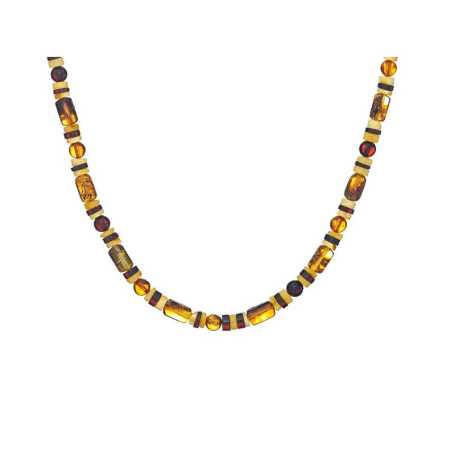 Doğal çok renkli kehribar kolye, tamamı kehribar, 48 cm