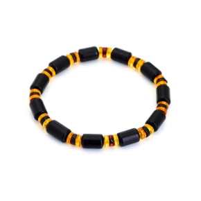 Armband met veelkleurige barnsteen, geheel barnsteen, 21-23 cm