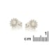 Natural round white moonstone stud earrings, rhodium-plated 925 silver, 4 mm