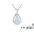 Pandantiv cu opal alb australian natural, din argint 925 placat cu rodiu