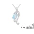 Hanger met ovale opaal en zirkoonoxide, in gerhodineerd zilver 925