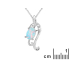 Pendentif avec opale ovale et oxyde zirconium, en argent rhodié 925