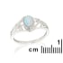 Anillo con ópalo blanco natural de Australia ovalado, en plata 925 rodiada