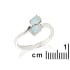 Inel cu opal alb natural din Australia, oval, din argint 925 placat cu rodiu