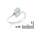 Ring with natural white opal from Australia oval, in rhodium-plated silver 925