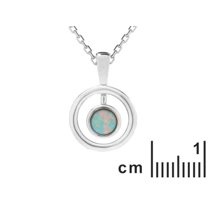 Anhänger mit rundem australischem blauem Doublet-Opal, in 925 rhodiniertem Silber