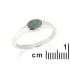 Inel cu opal dublu albastru australian oval, din argint 925 placat cu rodiu
