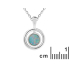 Colgante con ópalo doblete azul australiano redondo, en plata 925 rodiada