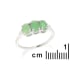 Anel multipedras com esmeralda oval verde natural, em prata 925 banhada a ródio