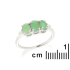 Inel din mai multe pietre cu smarald verde natural oval, din argint 925 placat cu rodiu