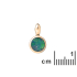 Pendentif rond avec opale bleue doublet, en argent doré 925, diamètre 1+0,7 cm
