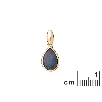 Blue opal doublet drop pendant, 925 gold plated , height 1+0.7 cm