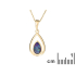 Pendentif avec opale bleue doublet, en argent doré 925, hauteur 1,5+0,8 cm