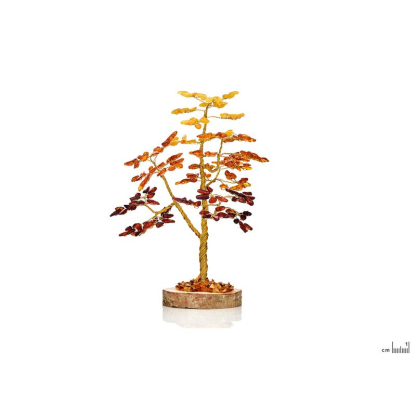 Árbol de la felicidad de 20 cm en ámbar y madera de abedul