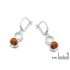 Pendientes ovalados de ámbar coñac, plata 925 rodiada