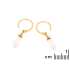 Brincos de pingente de quartzo rosa em prata 925 dourado ouro